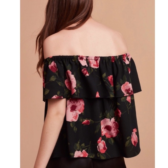 Wilfred Black Floral Off-Shoulder Top - Picture 2 of 6